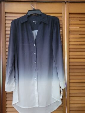 INC Blue and White Top Size Small NWT